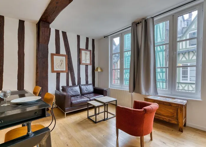 Le Charmant F2 Rue Du Gros Horloge A Rouen!